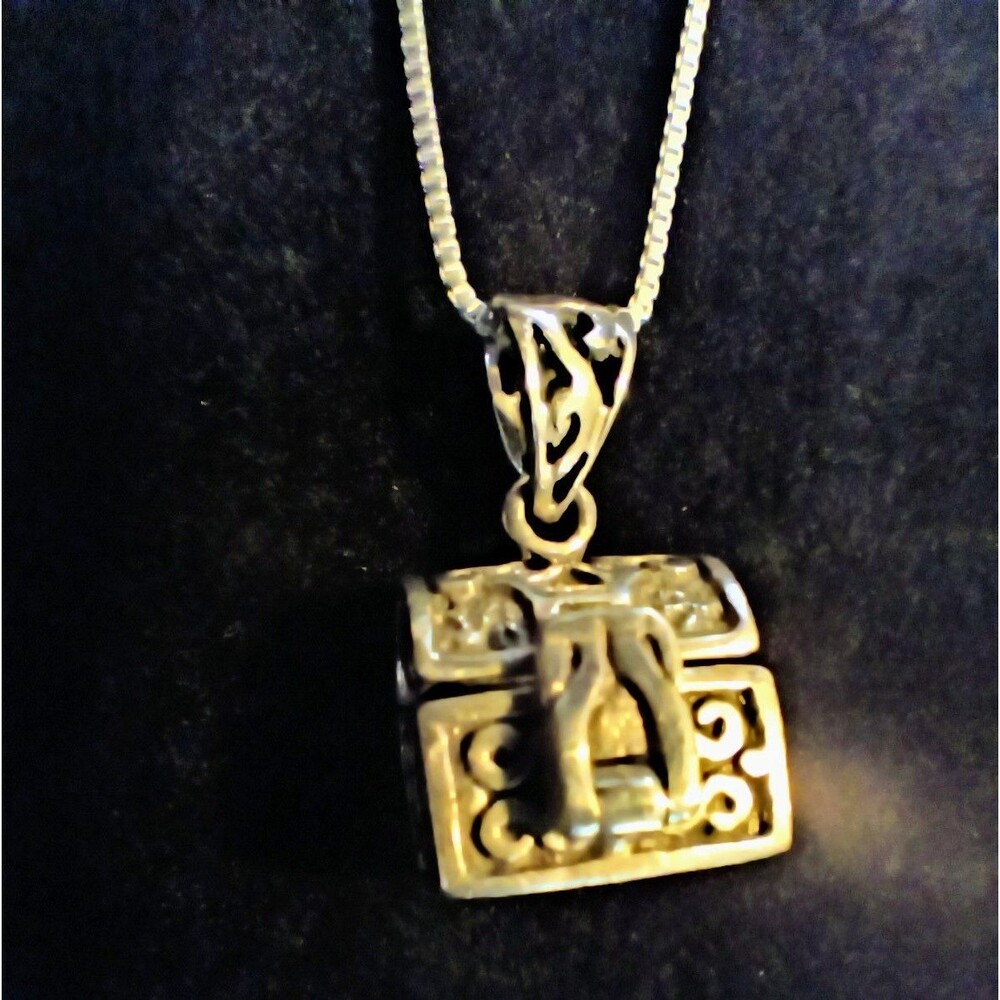 Exquisite Sterling Silver 925  Openable Ornate Chest Pendant W/ Necklace
